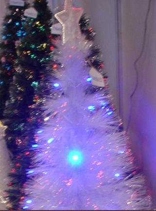 juletræ med fiber optik effekt  