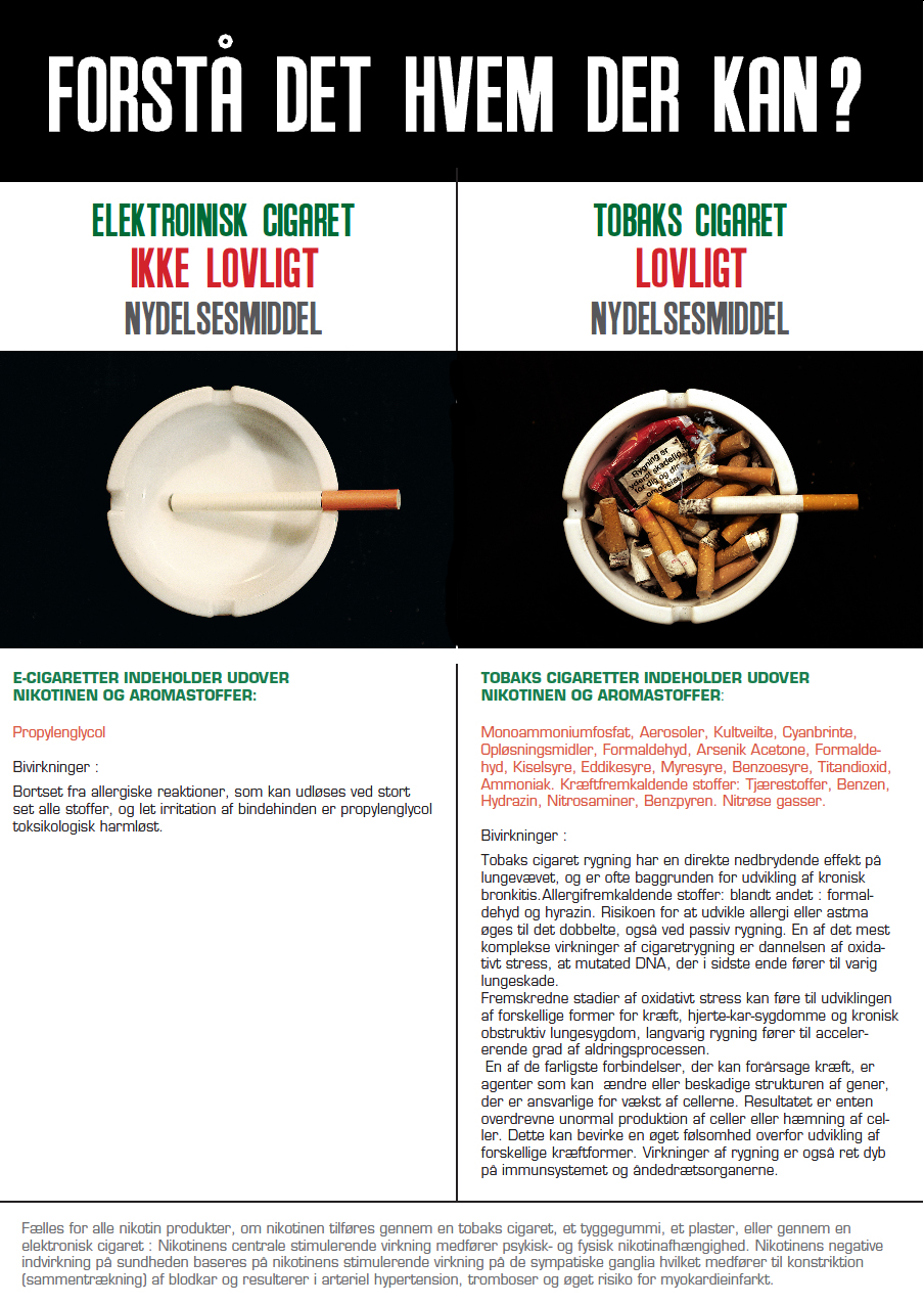 Plakater værdighed Læs E-cigaret E-Cigarettes NyCigaret E-SMOKE ECIGARETTER elektroniske smøger